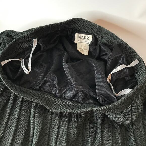 Vtg Maerz Muenchen Pleated Midi Skirt US Size 8 A-Line Gray Knit West Germany - Picture 7 of 11
